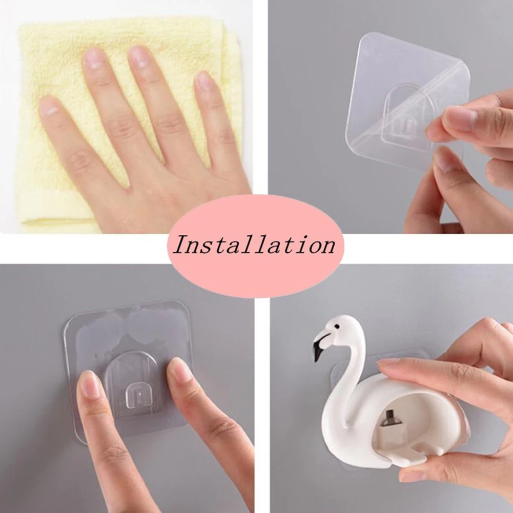 1pc Cute Animal Flamingo Toothbrush Hanger Trace-free Storage Rack Bathroom Holder Shelf Supplies Hot | Дом и сад