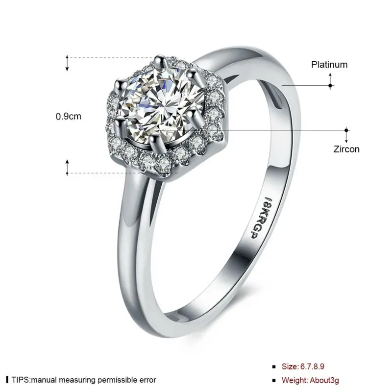 2017 оптовая продажа модные кольца из искусственного циркония с инкрустацией в