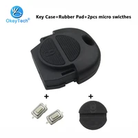 okeytech for nissan micra almera primera xtrail 2 button remote key shell with 1pc key case 1pc rubber pad 2pcs micro swicthes