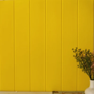 Bright yellow 3D ПЭ пена деревянные зерна Панели Наклейки на стены для детей комнаты домашний декор съемные дети безопасности искусство росписи самоклеющиеся DIY обои - Цвет: Bright yellow
