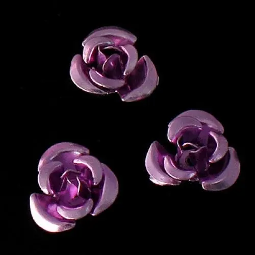 

50 pcs 8mm Purple Aluminum Beads Aluminum Rose Beads