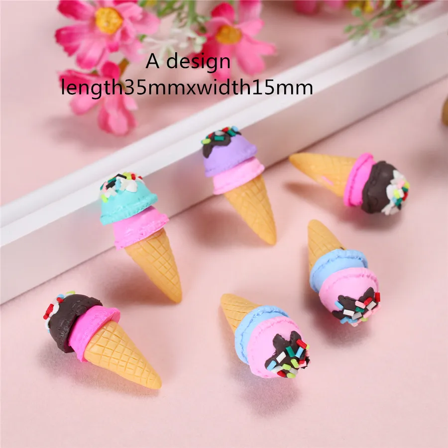 8 шт./лот ручная работа полимерная глина миниатюрный конус для мороженого
