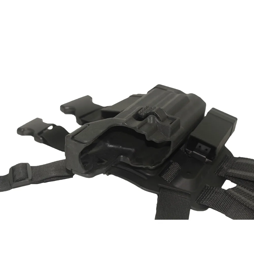 

Tactical Drop Leg Pistol Holster for Beretta M9 M92 Serpa Level 3 Light Bearing Thigh Holster with Magazines Pouch