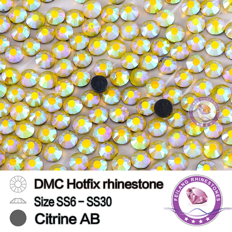 DMC Crystals Citrine AB Hotfix Rhinestones SS6 SS10 SS16 SS20 SS30 Special Color Strass For Clothing Needlework DIY | Дом и сад