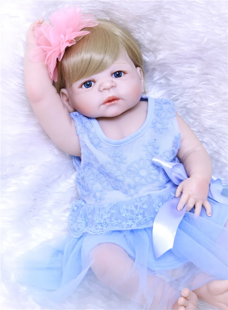 Полноразмерная силиконовая кукла реборн Bebe 55 см игрушки для новорожденных