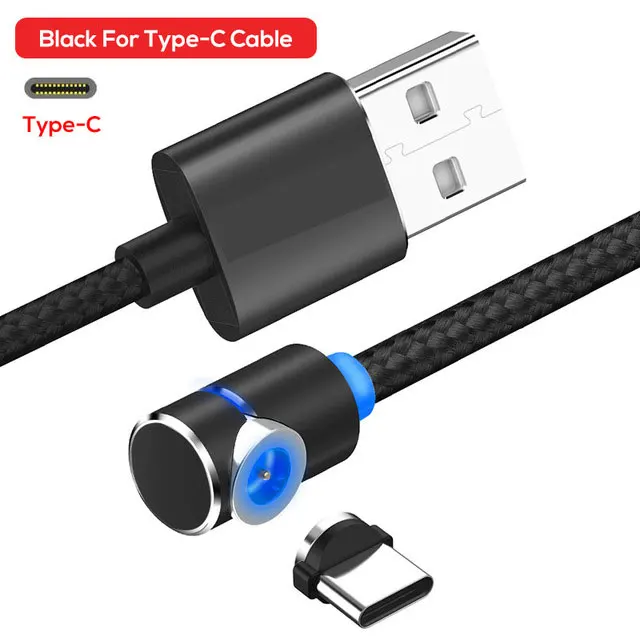 RGLM 90 градусов L Тип Магнитный кабель СВЕТОДИОДНЫЙ зарядный для iPhone &amp Micro USB Type C