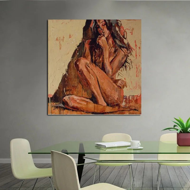 Ручная роспись абстрактная картина маслом на холсте сексуальная обнаженная