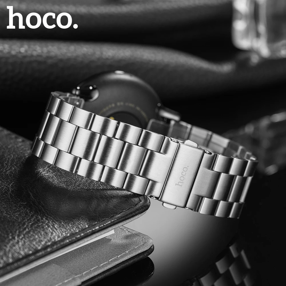 HOCO часы из нержавеющей стали ремешок для Xiaomi Huami Amazfit 22 мм Три указателя | Наручные