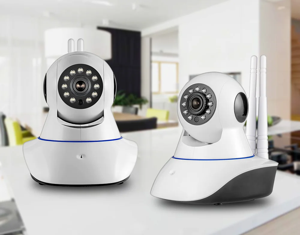 Две антенны 720P HD Крытый WiFi домашняя камера безопасности сильный сигнал IR-Cut