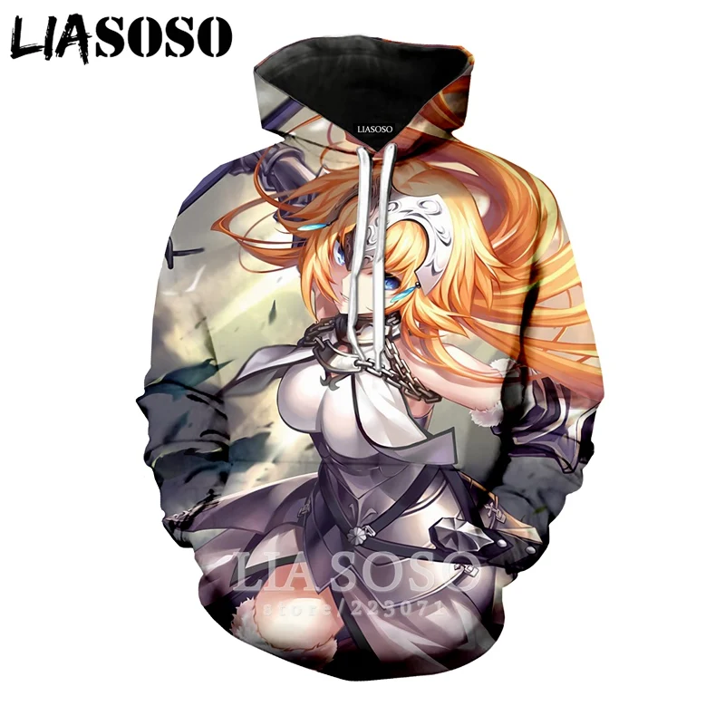 LIASOSO Зимний новый свитшот с 3D принтом для мужчин и женщин аниме Fate Grand Order