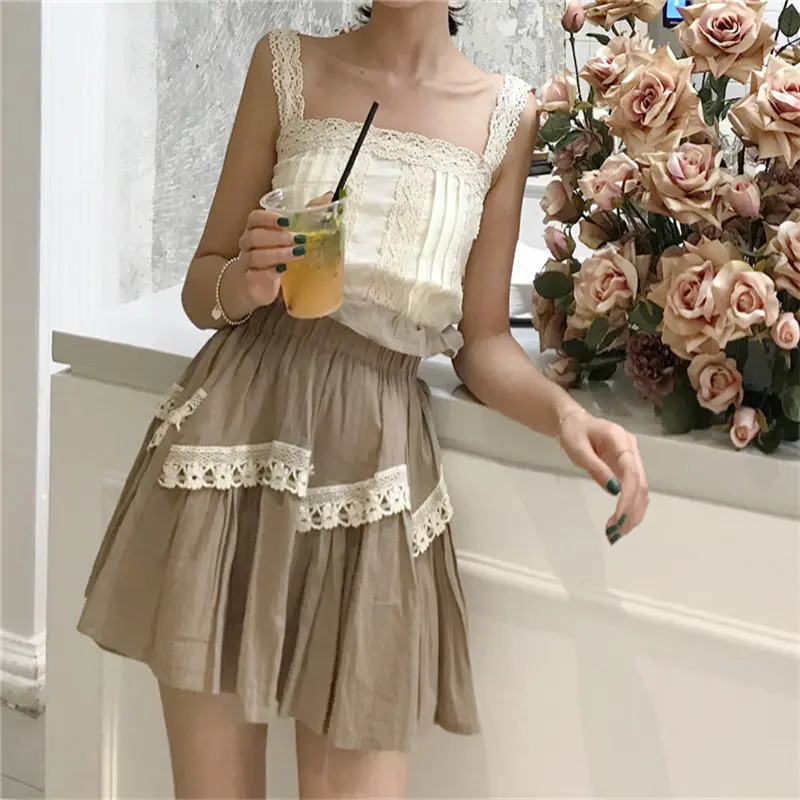 Hzirip Новая Винтажная Милая свободная Лоскутная кружевная 2019 летняя женская мода