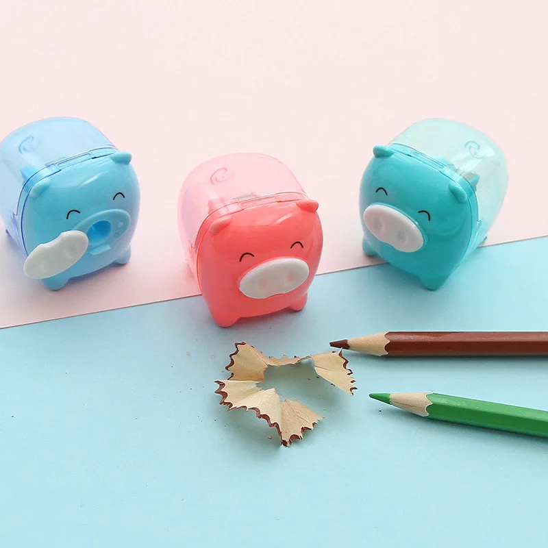 

1Pc Cute Kawaii Animal Pig Sweet Candy Colored Pencil Sharpener Korean Kids School Supplies Stationery random