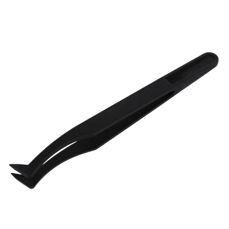 Изогнутый наконечник пластиковый черный Антистатический пинцет инструмент для