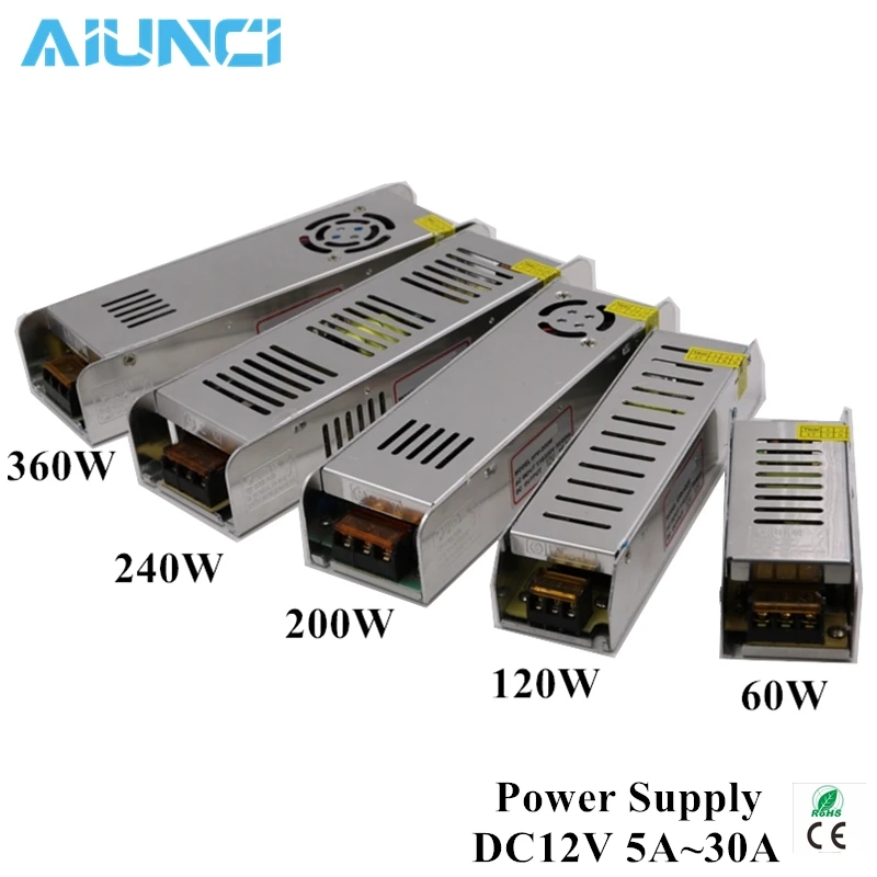 

12V Switch LED Power Supply Transformer 5A/10A/16.7A/20A/30A AC to DC