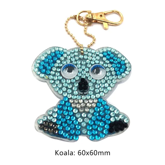 1pcs-animal c 5D DIY Алмазная картина брелок в форме бабочки полная алмазная живопись брелок Вышивка крестом женская сумка брелок - Цвет: 1pcs-animal c