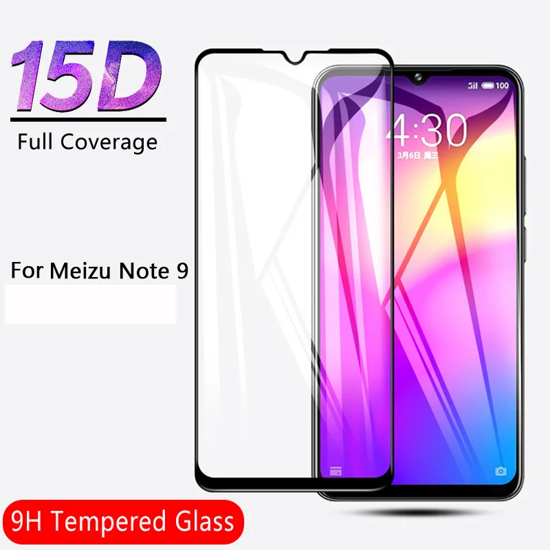 Защита экрана для Meizu Note 9, стекло для Meizu Note 9, закаленное стекло для Meizu M9 Note 9 H, 15D, защитное стекло с полным краем
