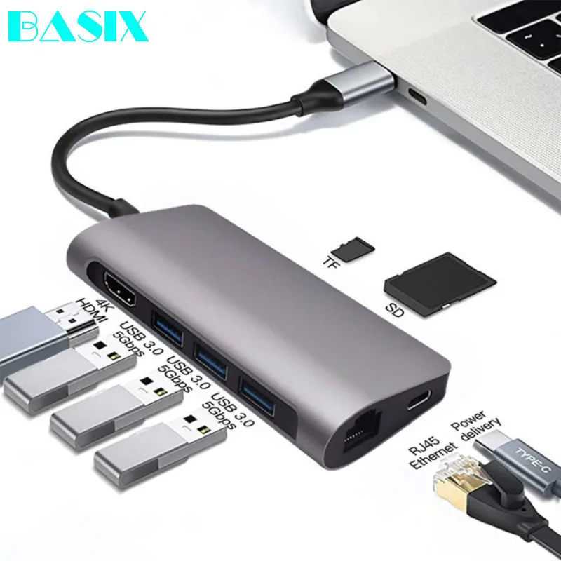 Basix USB хаб все в одном C концентратор Мульти 3 0 HDMI адаптер док станция для MacBook Pro