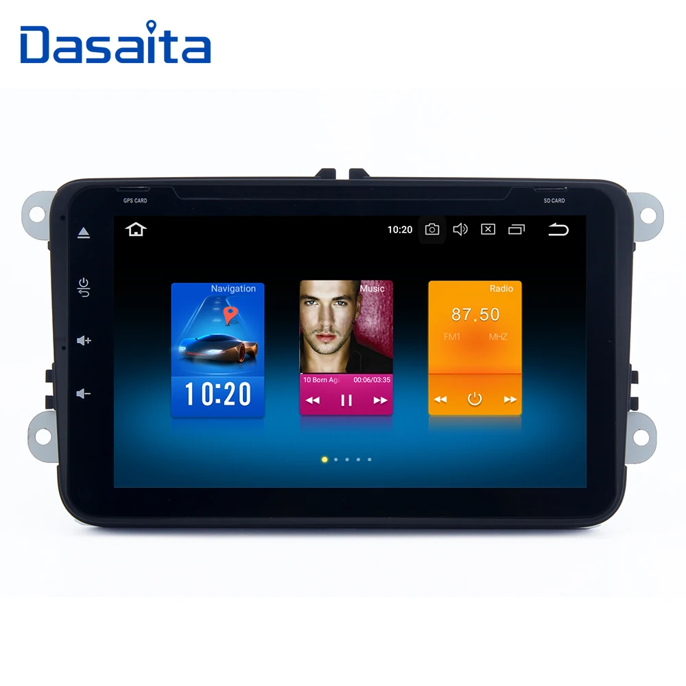 Dasaita 8 &quotips автомобильный dvd плеер с двумя цифровыми входами Android 9 0 для VW Passat Golf 5 6