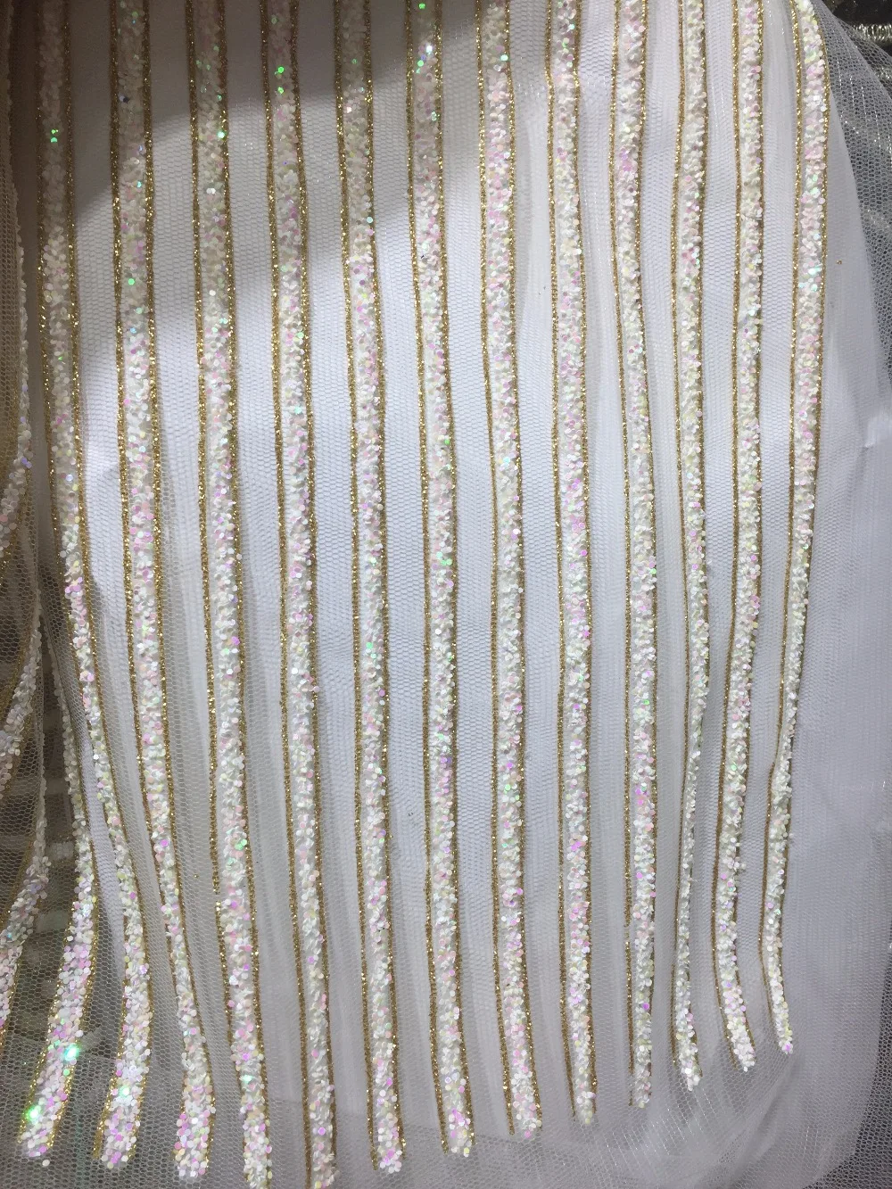 

stock 5yards qq021 # glued glitter net tulle mesh sugar lace for fashion designer/ wedding dress