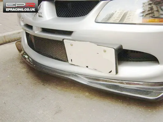 Для Mitsubishi Evolution EVO 8 VRS стиль углеродное волокно Передняя губка глянцевая отделка VA
