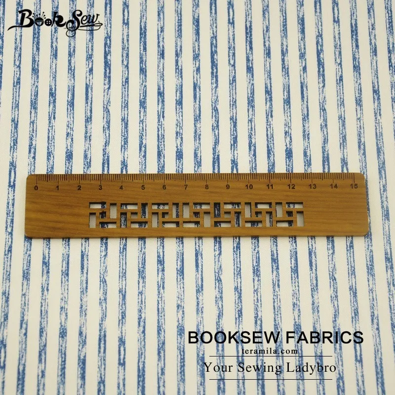 Вышитая книжная ткань домашние текстильные синие полоски дизайн 100% хлопок