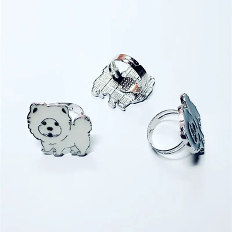 Chow кольца для мужчин и женщин белого золота цвет цинковый сплав Открытый