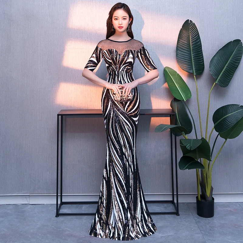 Вечернее платье weiyin De Soiree 2019 новые элегантные длинные вечерние платья с круглым