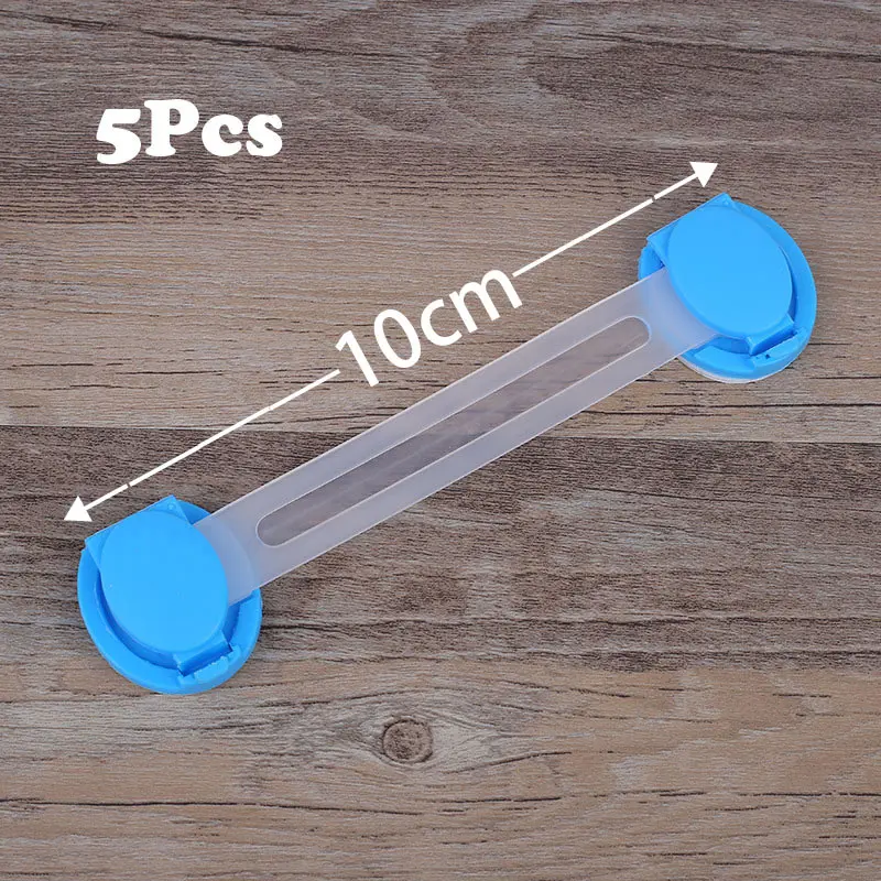 10CM Blue 5Pcs Пластиковый замок для детских ящиков, детские защитные замки, защита для окон, холодильников, шкафов, туалетов, замок, дверной замок - Цвет: 10CM Blue 5Pcs
