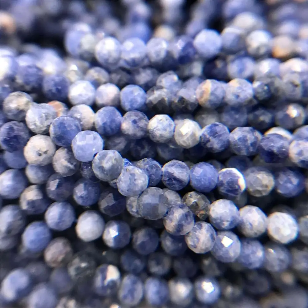 

Natural Sodalite Beads 2mm Section Loose Beads Natural Small Stone Faceted Beads Blue Sodalite Spacer Stone Beads Jewelry Making
