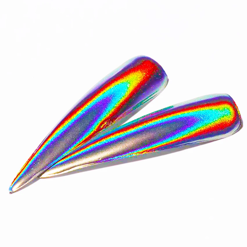 0,5 г/кор. голографические лазерные блестки для ногтей Holo Rainbow ногтей порошок для ногтей наконечник для ногтей хромированная пыль маникюр Дизайн ногтей украшения