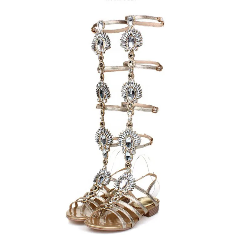 Летние женские босоножки большие размеры женская обувь с украшением в виде