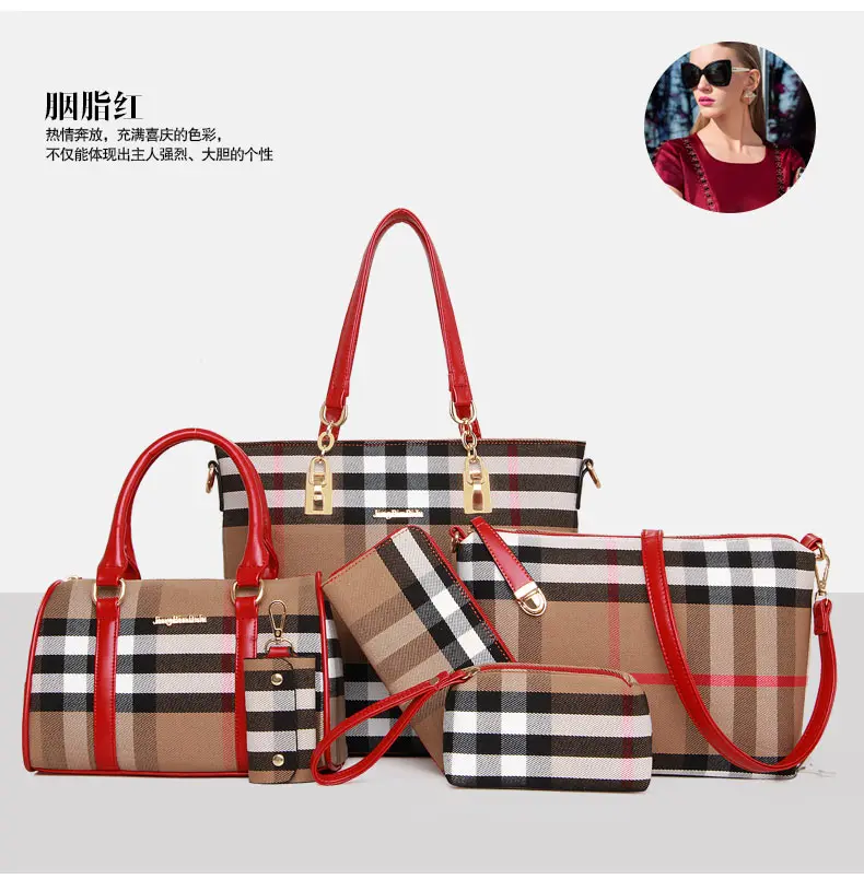 5 Шт./компл. Марка Модельер Женщины HandbagsSet Вскользь Кожаные Кошельки Сумки