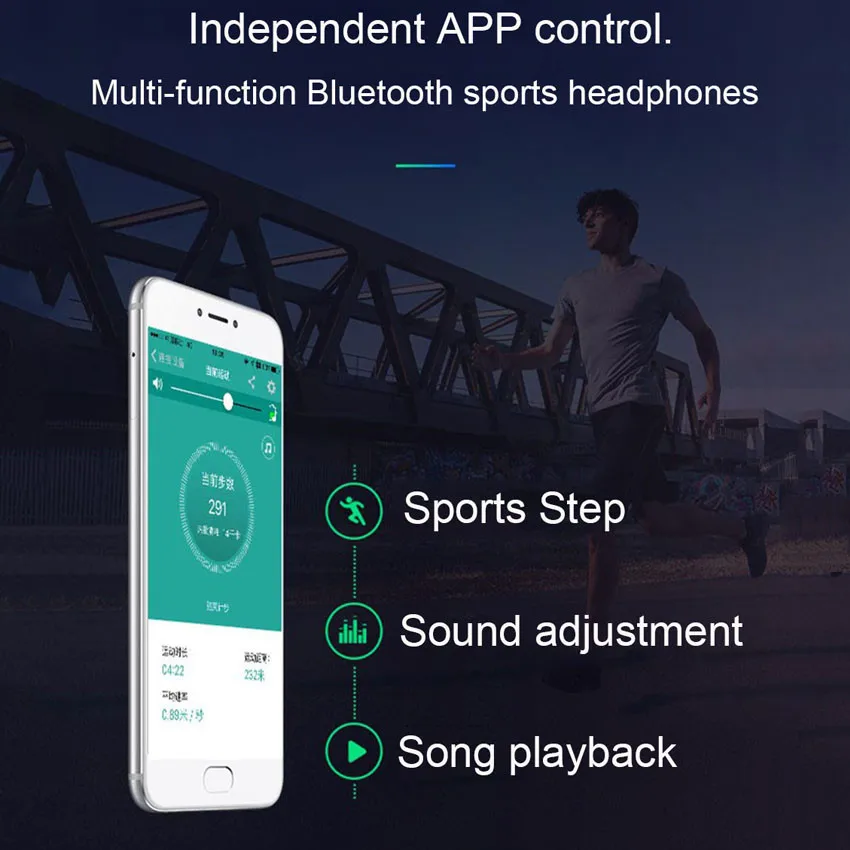Askmeer 8 ГБ Mp3 музыкальный плеер гарнитуры беспроводные Bluetooth спортивные наушники с