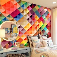 beibehang wallpaper of wall paper living room sofa bedroom tv setting wall of modern art wallpaper color grid mural wallpaper