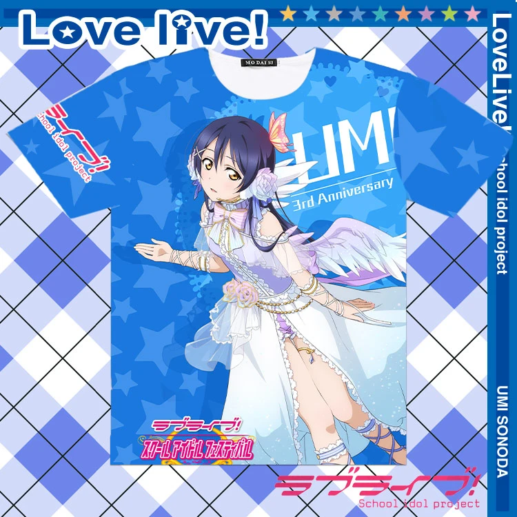 Новое поступление мужская и женская футболка аниме Love live Kotori Minami Eli Ayase косплей