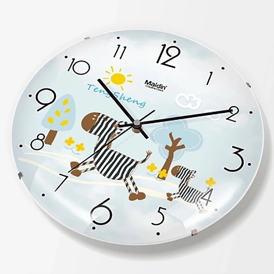 Настенные часы с мультипликационным принтом для гостиной светодиодные детские