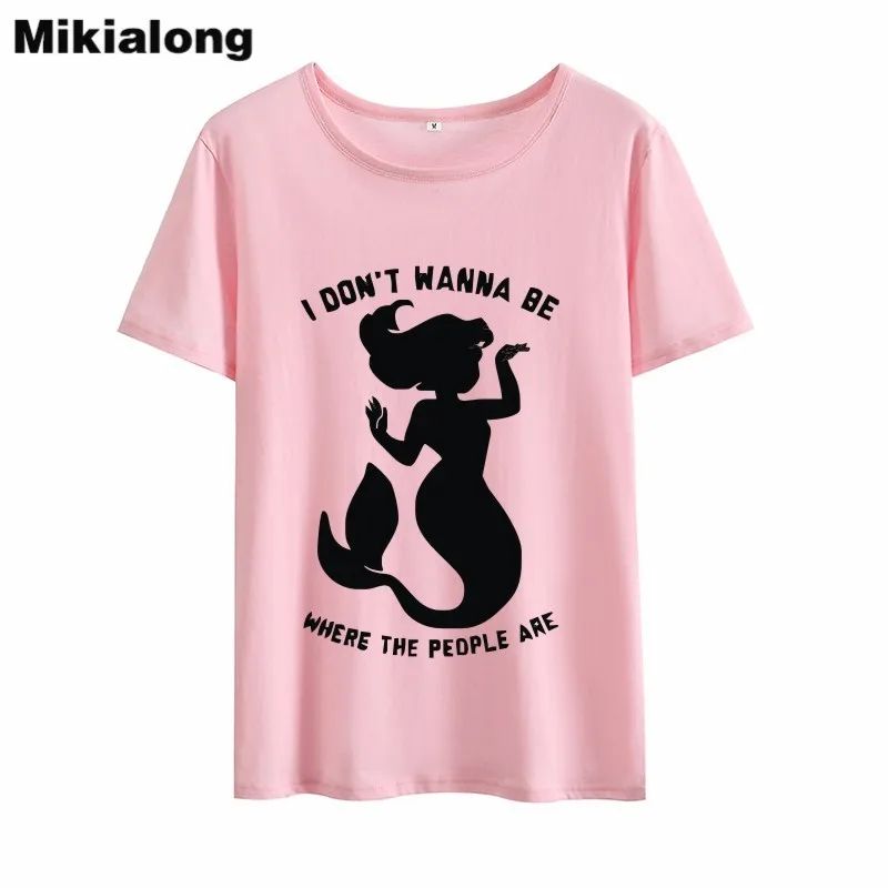 OLN 2018 футболка с русалкой женские топы забавная графическая Femme Harajuku Tumblr Lletter Blusa