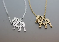 daisies 10pcslot bulldog necklace dog animal pendant gold silver plated jewelry for women male female girls ladies kids boys