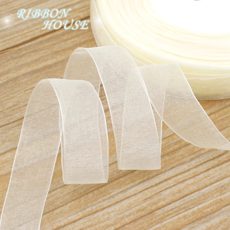 (50 ярдов/рулон) 3/4 ''(20 мм) цвет слоновой кости|organza ribbon|christmas ribbonivory organza ribbon |