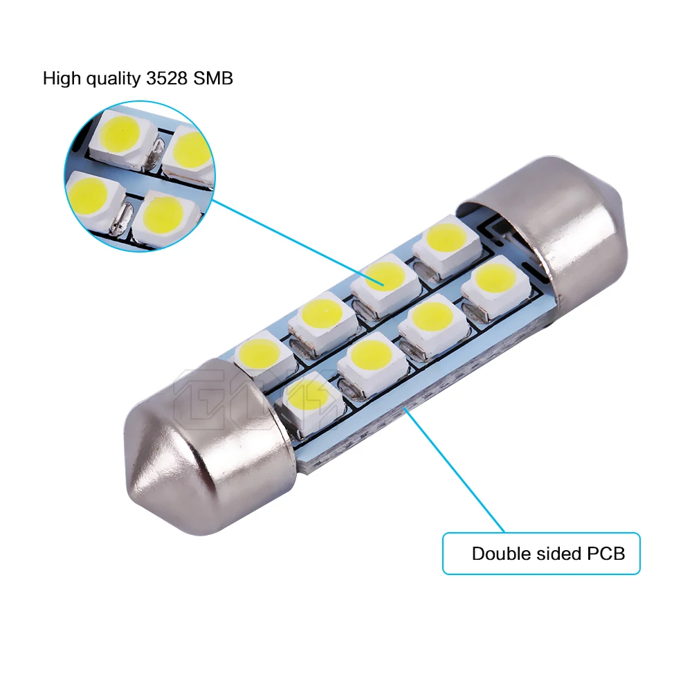 500 шт./лот C5W 31 мм/36 мм/39 мм/41 мм гирлянда 8SMD автомобильный внутренний светодиод c5w