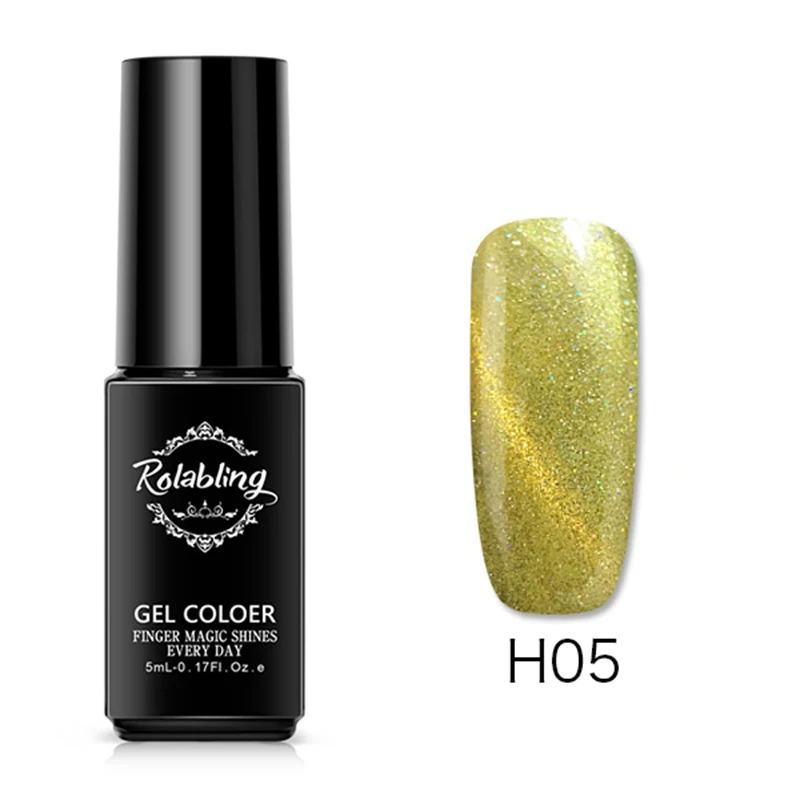 H05 Rolabling 5 мл гель для ногтей кошачий глаз лак для ногтей маникюр гель лак для ногтей Отмачивание от гелевое, лаковое покрытие клей лак для ногтей - Цвет: H05