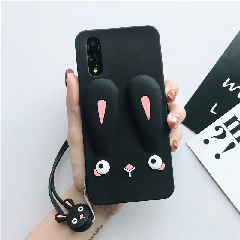 3D мультяшками чехол для huawei mate 10 Lite милый кролик силиконовый Honor 8 9 P10 P20 Коврики Pro