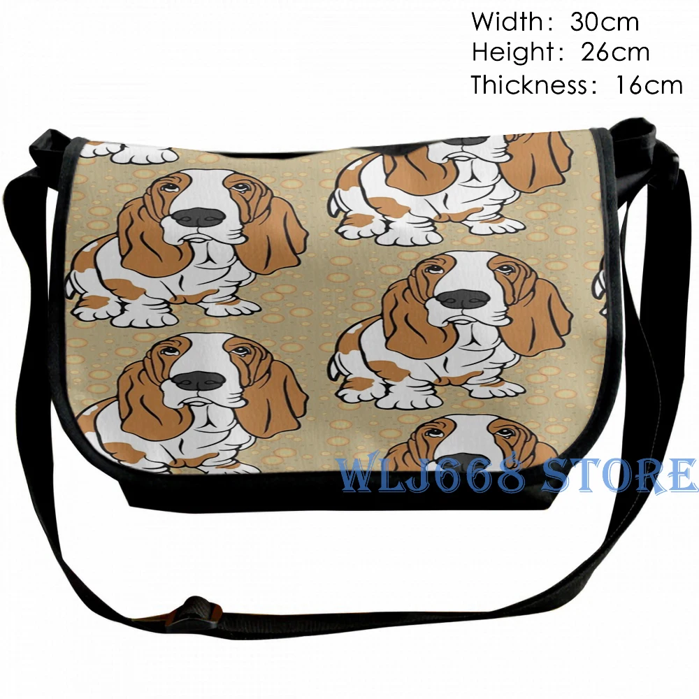 Забавные сумки через плечо с графическим принтом для женщин Basset Hound рюкзак на