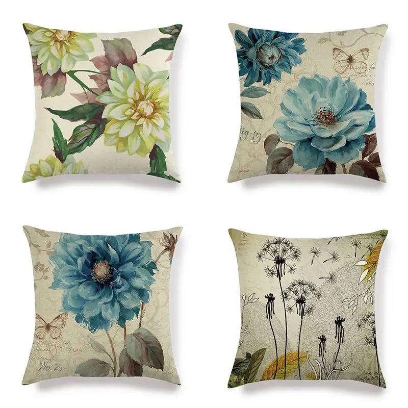 45 см * цветочный дизайн льняные/Хлопковые наволочки для подушки Наволочки дивана