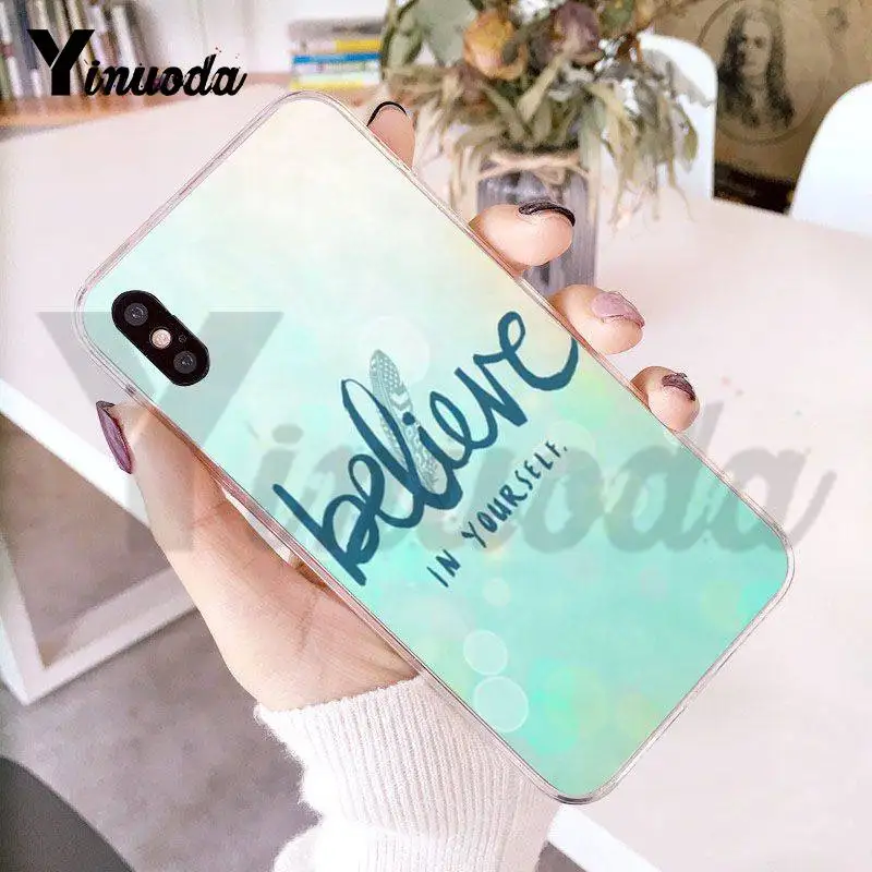 Чехол Yinuoda для iPhone 7 6 X Вдохновляющие мотивирующие цитаты любви чехол 8 6S Plus 5 5S XS XR 4