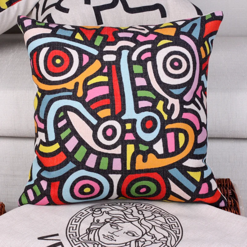 XYZLS современная уличная живопись хлопок лен подушка для дивана 45x45 см мультяшная