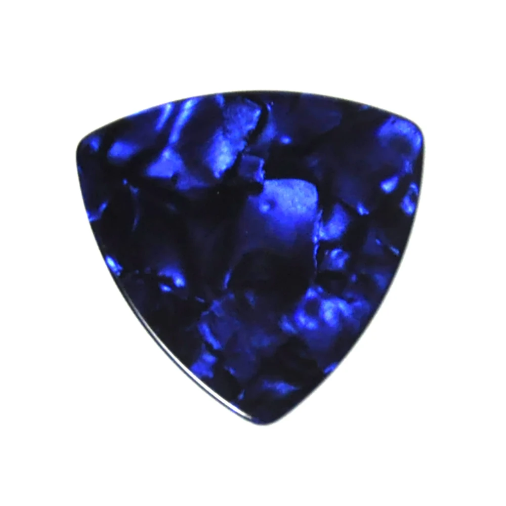 

Lots of 100 pcs Rounded Triangle Big Size Medium 0.71mm Celluloid Guitar Picks Blue Pearl