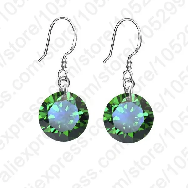 Женские серьги из серебра 925 пробы с фианитом 8 мм 6 цветов|hook earrings|earrings fashioncrystal