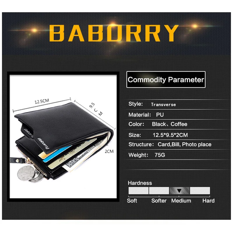 RFID мужские кошельки из искусственной кожи с монетницей на молнии Модный