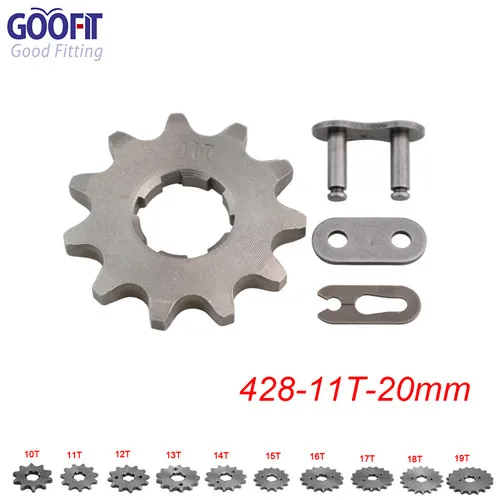GOOFIT передние звездочки 428 10-19 зуб 20 мм ID для 50cc 70cc 90cc 110cc скутер мотоцикл велосипед ATV Quad Go Kart мопед Q001-049 - Цвет: 11T